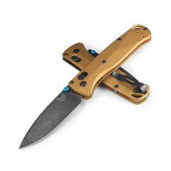 Benchmade Bugout Burnt Brass Aluminium w/Black DLC BattleWash Blade Finish