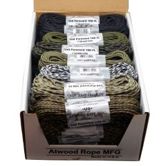 550 Paracord X 100ft Camo/Black w/Display Case x 24