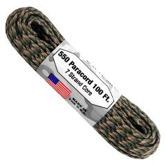 550 Paracord 100ft 7 Strand Core - Forest Camo