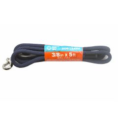 Braided Dog Leash 3/8" X 5 ft w/Swivel Snap-Hook & Handle Blue