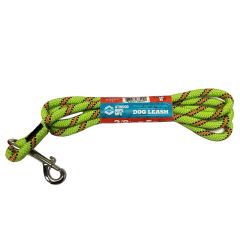 Braided Dog Leash 3/8" X 5 ft w/Swivel Snap-Hook & Handle Green w/Orange & Black Tracer