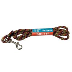 Braided Dog Leash 3/8" X 5 ft w/Swivel Snap-Hook & Handle Tribe