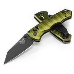 Benchmade Full Immunity Woodland Green Aluminium Handle w/Cobalt Black Blade Finish