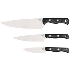 Benchmade Custom 3 Piece Cutlery Set Black G10 Handle w/Polished Blade Finish