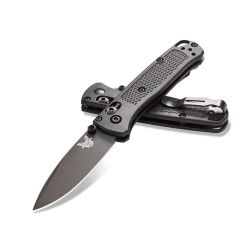 Benchmade Mini Bugout Black CF-Elite Handle w/Black DLC Coated Blade