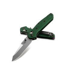 Benchmade Mini Osborne Green Aluminium Handle w/Satin Blade Finish