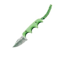 CRKT Minimalist Bowie 'Gears' Neck Knife Glow in the Dark Handle w/'Gears' Satin Finish Blade