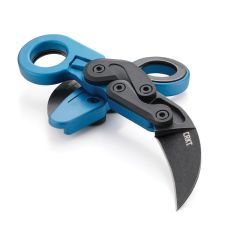 CRKT Provoke Kinematic Karambit Folding Knife Blue Metallic Grivory Handle w/Black StoneWash Blade Finish