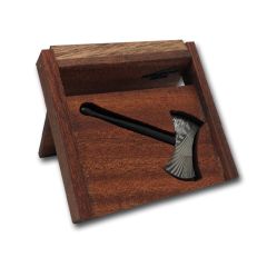 Gavin Dickerson Miniature Damascus Axe w/Presentation Wood Box