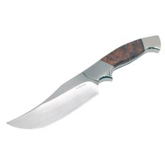 Andries Olivier Hunter Amboyna Burl Wood Handle w/Stainless Bolster