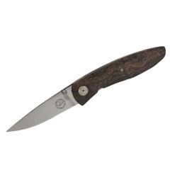 Lourens Prinsloo LL Liner Lock Folder w/Red Bushwillow Wood Handle