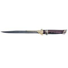 De Wet Van Zyl Sub-Hilt Fighter 'Twist Pattern' Damascus Blade w/Brass & Damascus Sub-Hilt