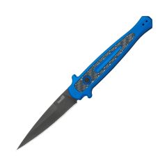 Kershaw Launch 8 Stiletto Automatic Aluminium Blue w/Black DLC Finish