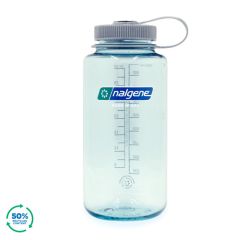 Nalgene Wide Mouth Sustain Water Bottle Seafoam w/Grey Cap 1L