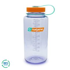 Nalgene Wide Mouth Sustain Water Bottle Amethyst w/Orange Cap 1L