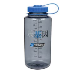 Nalgene Wide Mouth Sustain Water Bottle Grey w/Blue Cap 1L