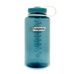 Nalgene Wide Mouth Sustain Water Bottle Cadet w/Cadet Blue Cap 1L