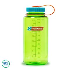 Nalgene Wide Mouth Sustain Water Bottle Pear w/Blue Cap 1L