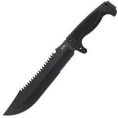 SOG Jungle Primitive Machete 15.3 " w/Partially Serrated Blade, Saw Teeth & Nylon Sheath