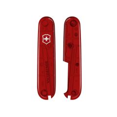 Victorinox Transparent Red Handle Scale Set For 91mm Swiss Army Pocket Knives