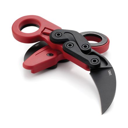 CRKT Provoke Kinematic Karambit Folding Knife Red Grivory Handle w/Black StoneWash Blade Finish