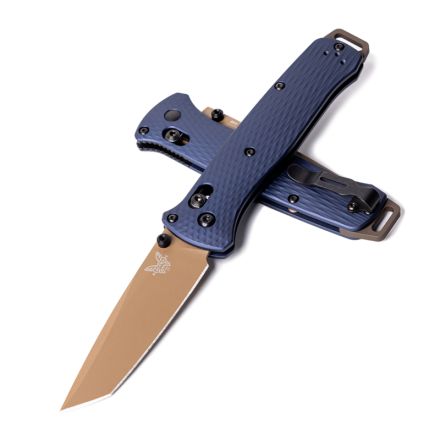 Benchmade Bailout Crater Blue Aluminum Handle w/Flat Dark Earth Cerakote Blade Finish