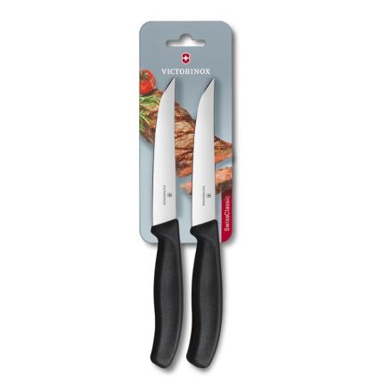 Victoririnox Swiss Classic Steak Knives 2 Piece Plain - Blister