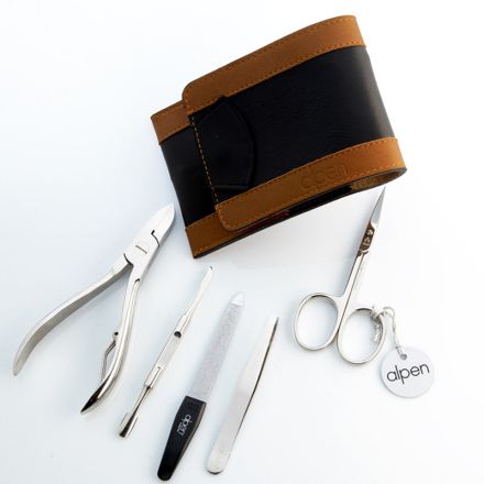 Alpen Professional Manicure Set 5 Piece Black/Brown Case