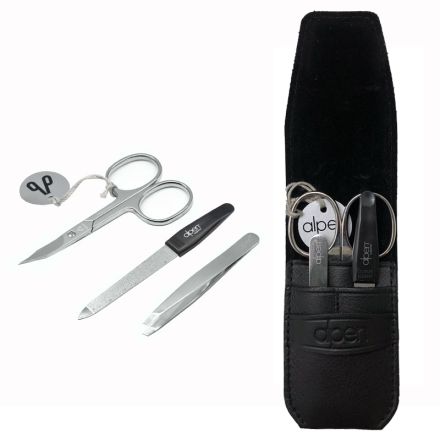 Alpen Manicure Set 3 Piece Black Case