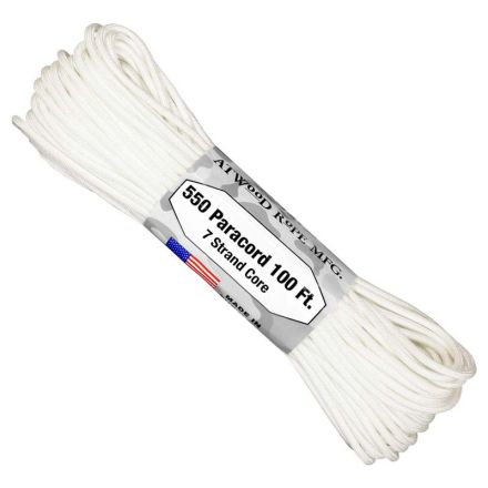 550 Paracord 100ft 7 Strand Core - White