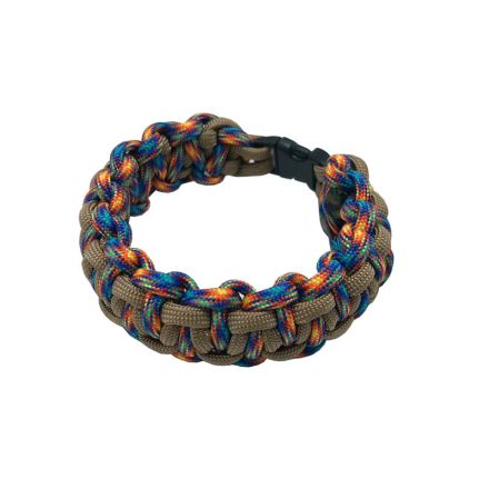 Custom Cobra Belly Weave Paracord Bracelet Large - Tan w/Fireball 23 cm