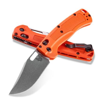 Benchmade Tagged Out Orange Grivory Handle w/Stonewash Blade Finish