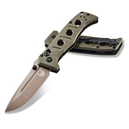 Benchmade Mini Adamas Olive Drab G10 w/Flat Earth Blade Coating