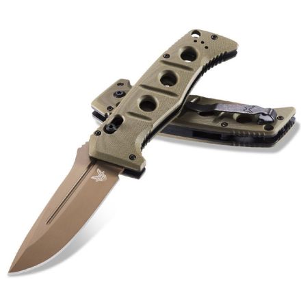 Benchmade Adamas Auto Olive Drab G-10 Handle w/Flat Earth Cerakote Blade Finish