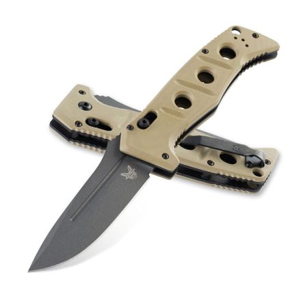 Benchmade Adamas Auto Desert Tan G-10 Handle w/Grey Cerakote Blade Finish