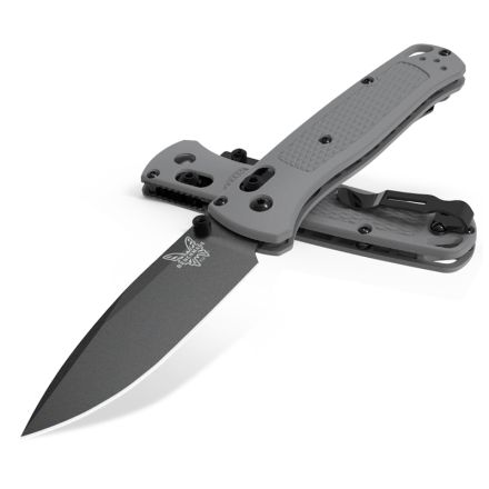 Benchmade Bugout Storm Grey Grivory Handle w/Cobalt Black Cerakote Blade Finish