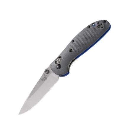 Benchmade Mini Griptilian Grey/Blue G-10 w/Satin Blade  