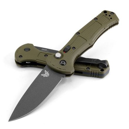 Benchmade Claymore Auto Foliage Green Grivory Handle w/Cobalt Black Cerakote Blade Finish