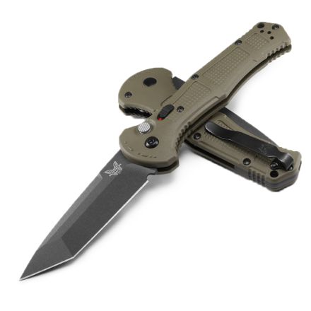 Benchmade Claymore Auto Ranger Green Grivory Handle w/Cobalt Black Cerakote Blade Finish