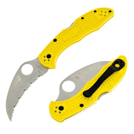 Spyderco Tasman Salt 2 Yellow FRN w/H-2 Satin Finish Serrated Blade