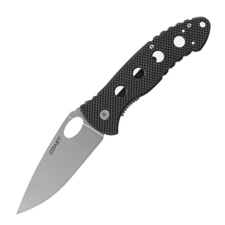 Coast DX338 Double Lock Black w/Plain Blade - Blister