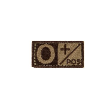 Condor Blood Type Woven Patch O Positive Coyote Brown - 1pc