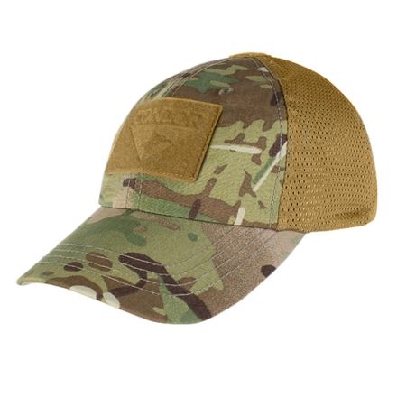 Condor Mesh Tactical Cap w/Hook & Loop Panels - MultiCam