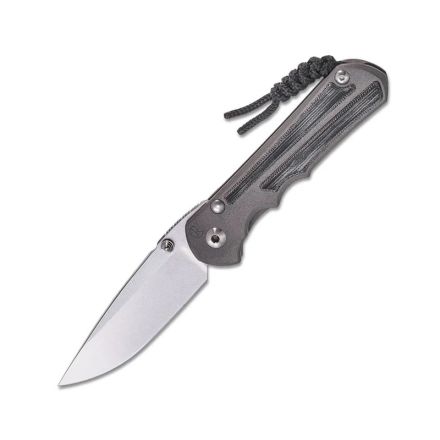 Chris Reeve Large Inkosi Black Micarta Canvas Inlay w/Drop Point Blade