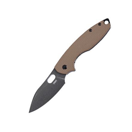 CRKT Pilar III Brown G10 & Black StoneWash Handle w/Black StoneWash D2 Blade