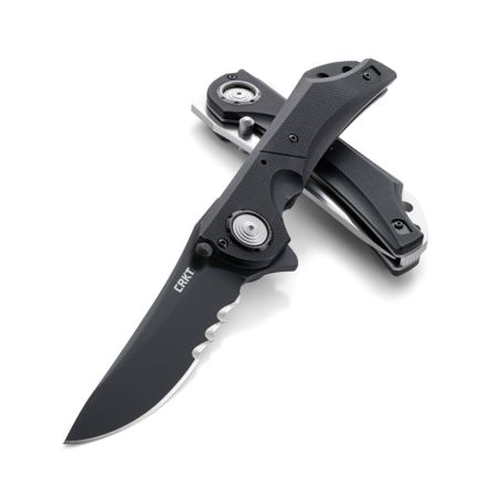 CRKT Seismic G-10 Black PVD Blade Finish w/Veff Serrations