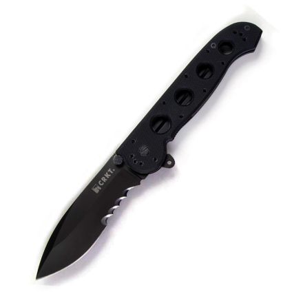 CRKT M21-14G Large Spear Point G-10 w/Veff Serrated Black Titanium Nitride Finish