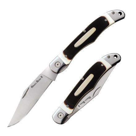 Cold Steel Ranch Boss II Faux Sawed Bone Handles w/Leather Pouch