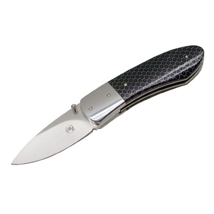 Harris Engelbrecht Small Liner Lock Folder - Black C-Tek Honeycomb Handle w/Stainless Steel Bolster