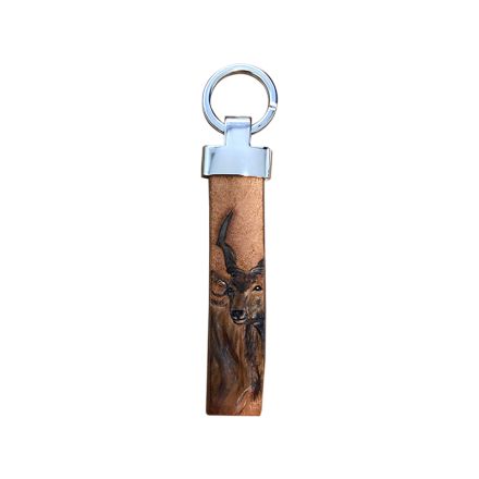 Premium Hand Embossed Leather Key Holder - Kudu